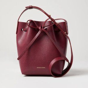 Mansur Gavriel Bucket Bag Burgundy Red Size Medium New